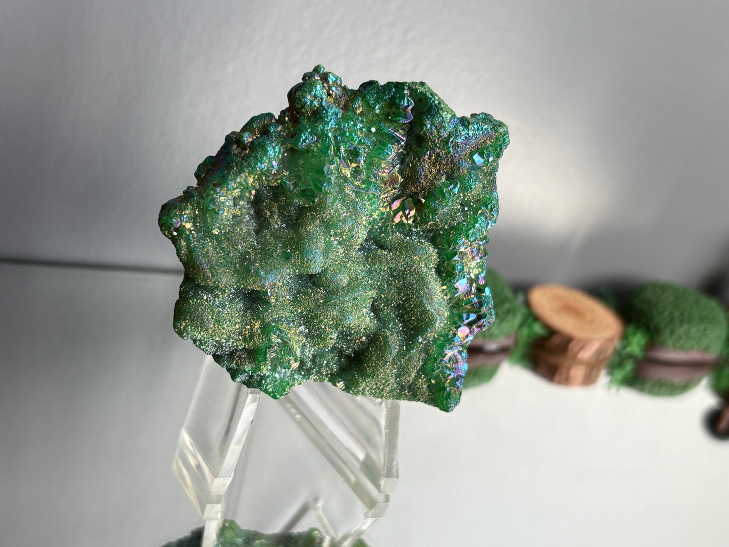 Green Aura Druzy Chalcedony Crystal Gemstone - Galaxy Slice - no 6