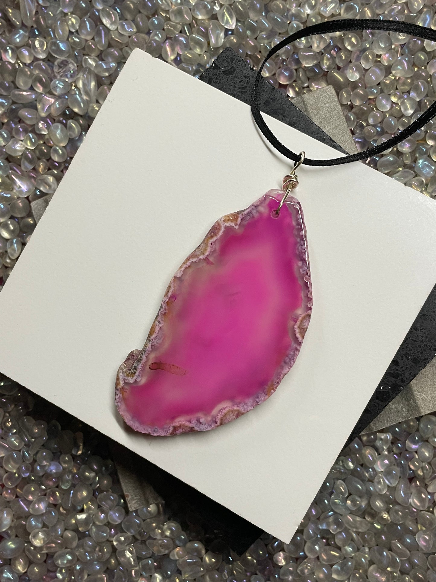 Agate Crystal Gemstone Slice Wall Tree Hanging (2)