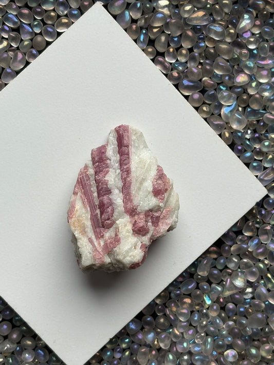 Pink Tourmaline Quartz Crystal Gemstone Rough Specimen (A)