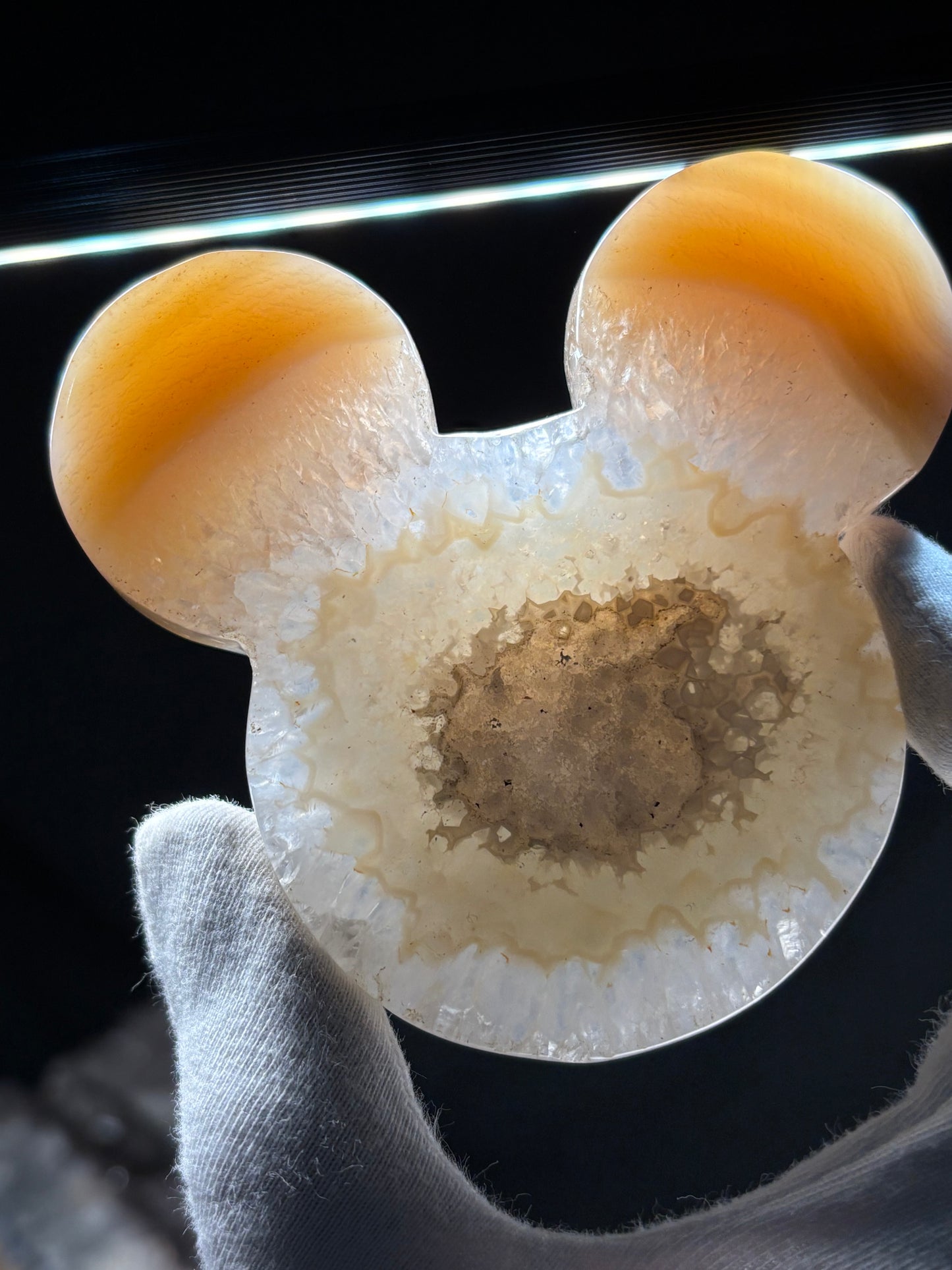 Grey Uv Mouse Druzy Agate Crystal Gemstone Carving