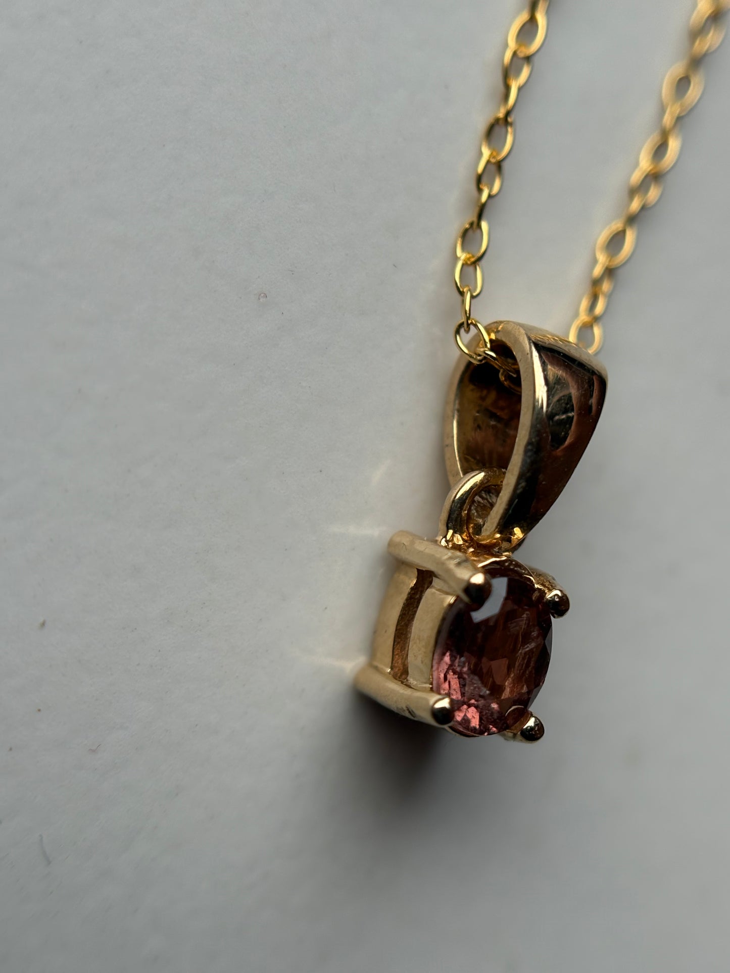 Orange Spinel Oval Gemstone Gold 925 Sterling Silver Necklace