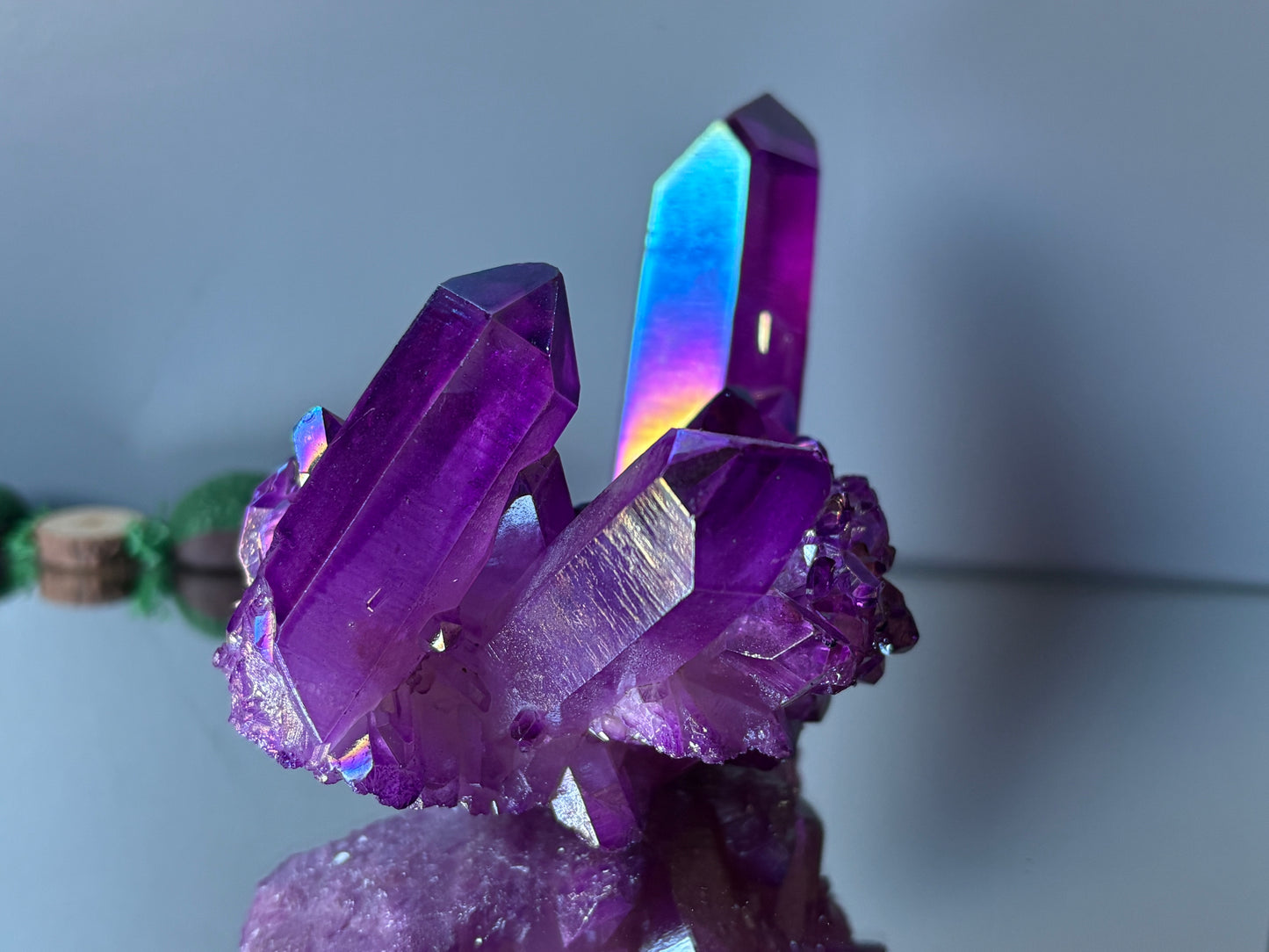 Purple Aura Quartz Crystal Gemstone Cluster - Large