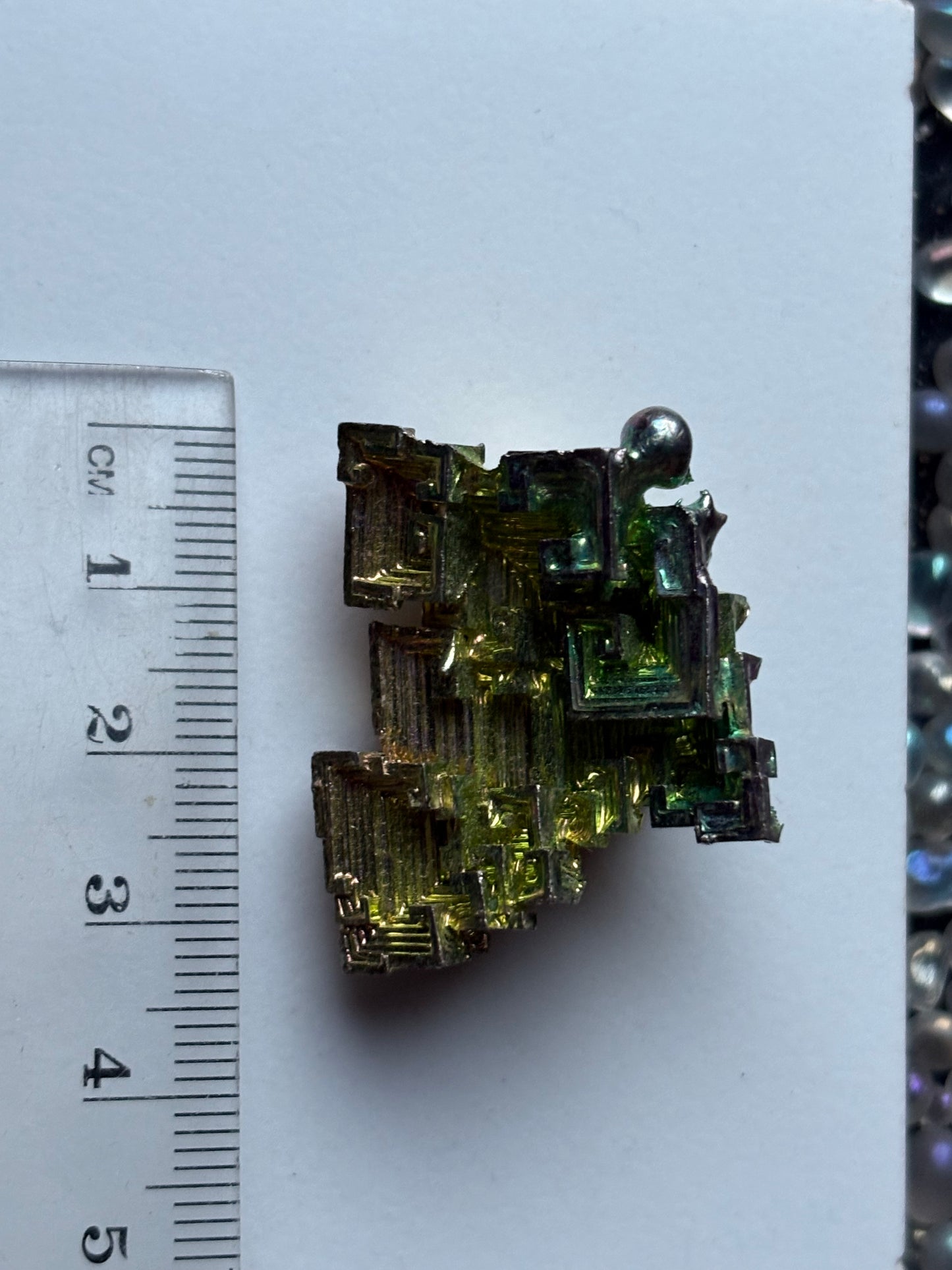 Teal Peach Bismuth Crystal Specimen - Small