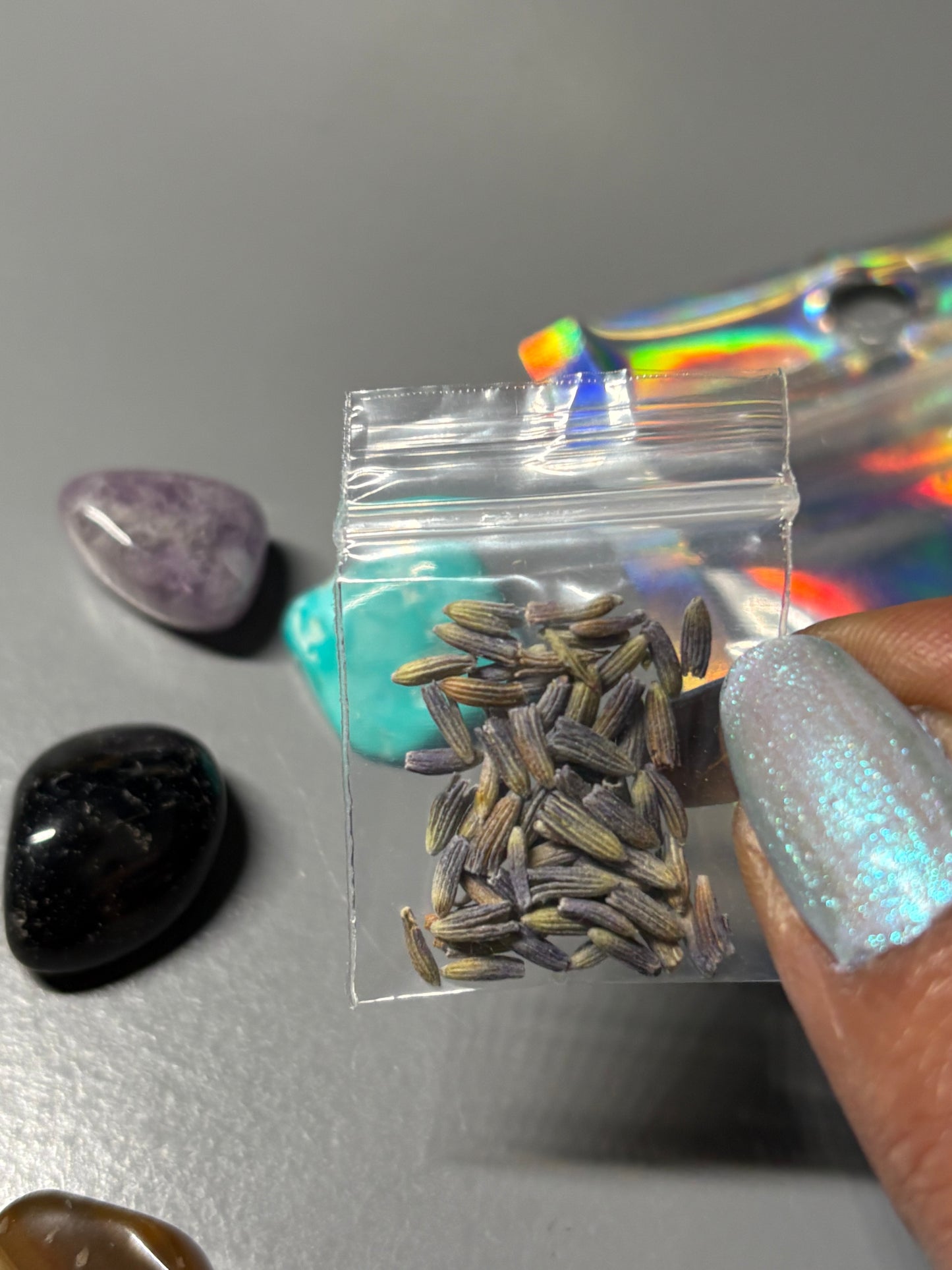 Relax Pack - Agate Amethyst Citrine Carnelian Turquoise Howlite Gemstone Crystal - Lavender