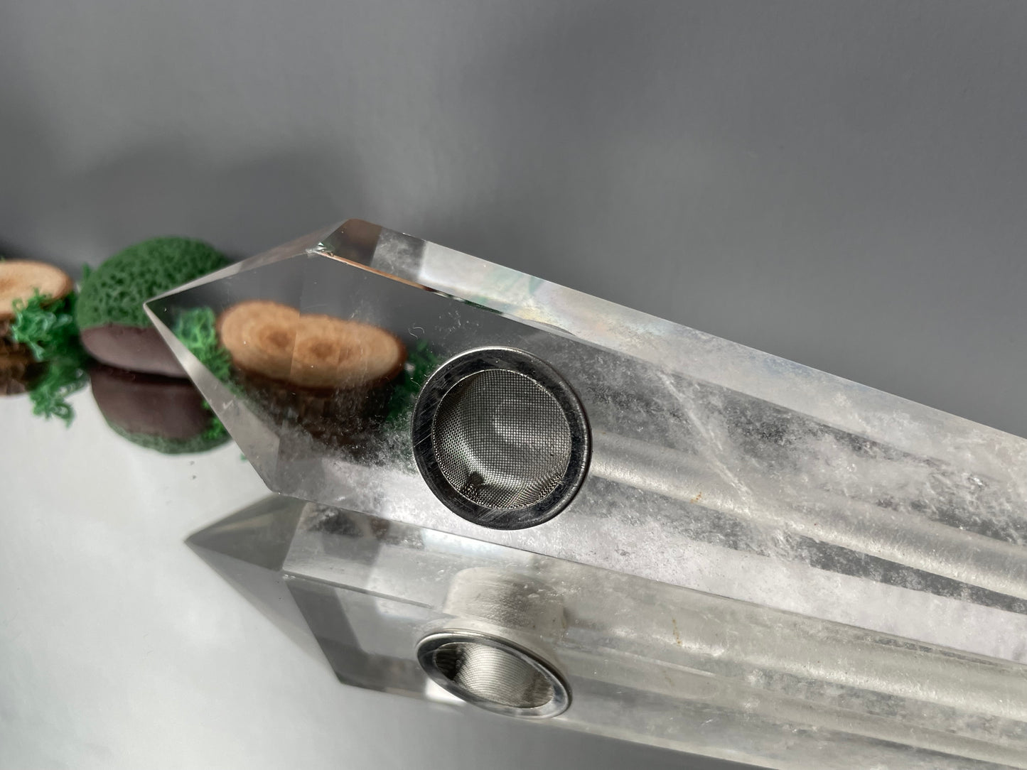 Clear Quartz Crystal Gemstone Pipe