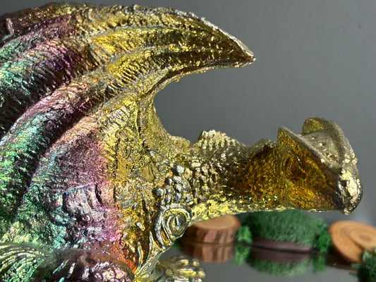 Rainbow Bismuth Dragon Crystal Metal Art Sculpture