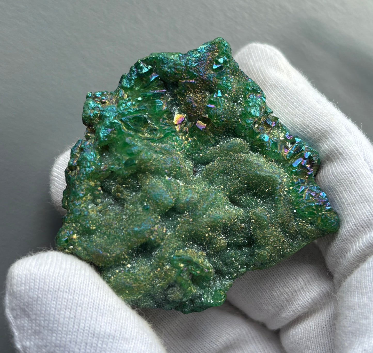 Green Aura Druzy Chalcedony Crystal Gemstone - Galaxy Slice - no 6