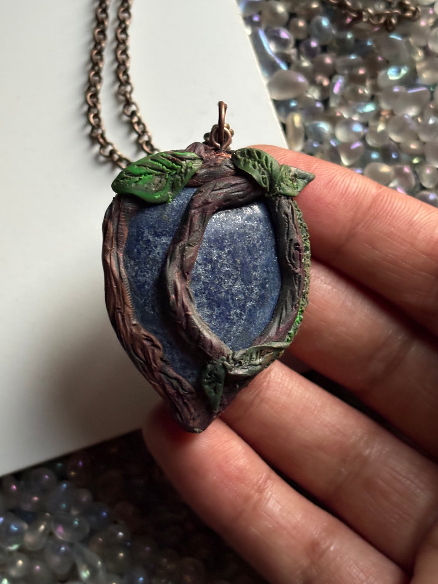 Lapis Lazuli Crystal Gemstone Enchanted Forest Necklace