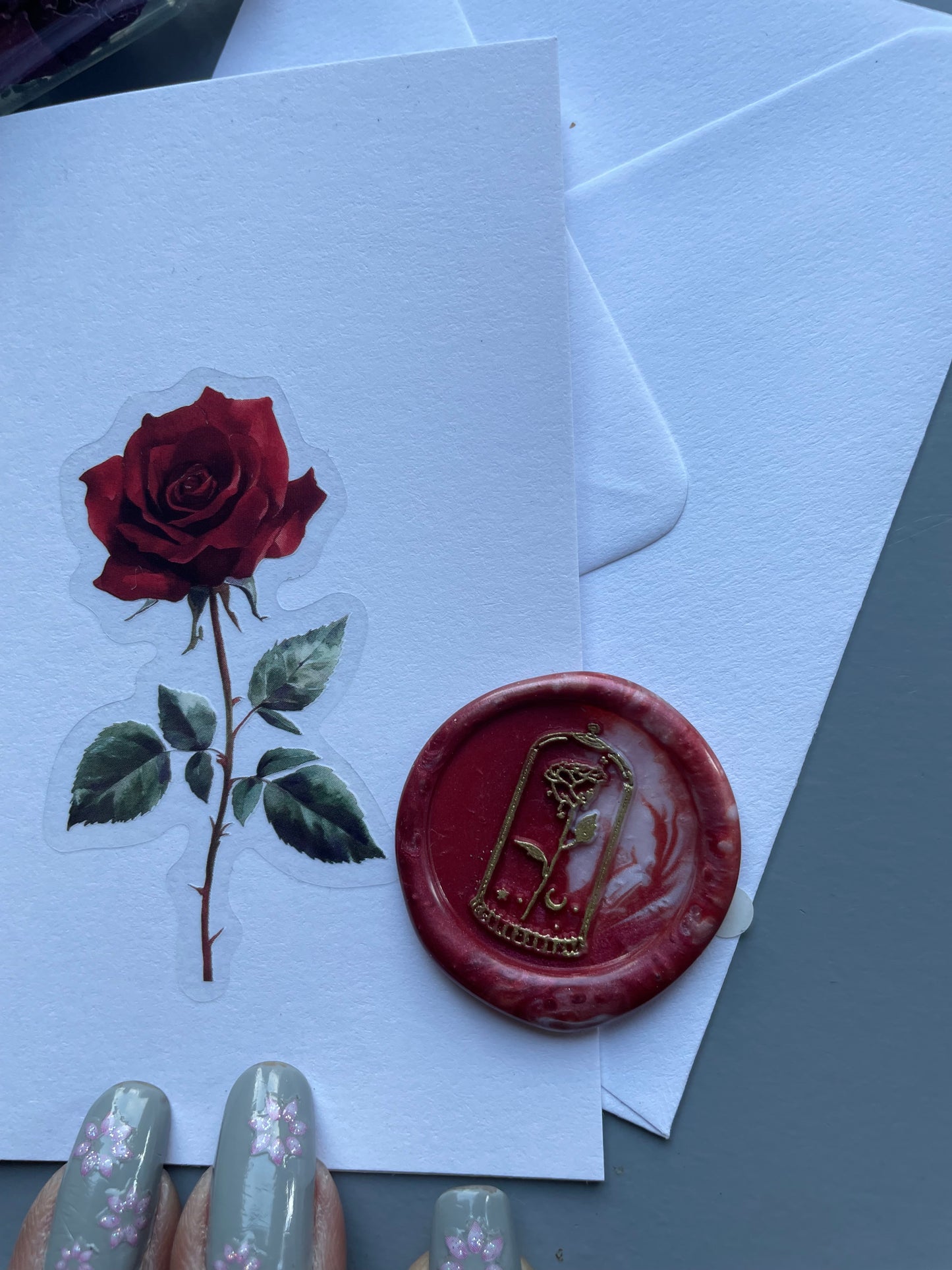 Rose Card & Gemstone Crystal Tumbled Stone Gift Set