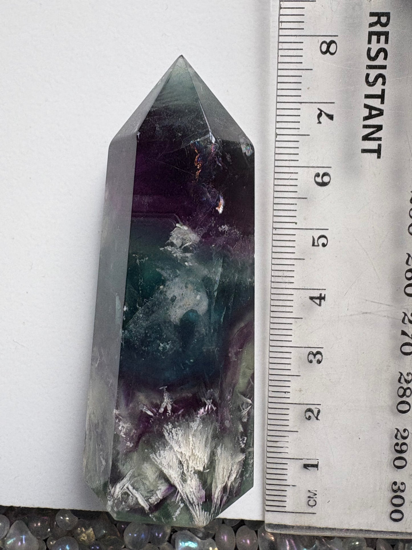 Snowflake Fluorite Gemstone Crystal Tower Point (1)