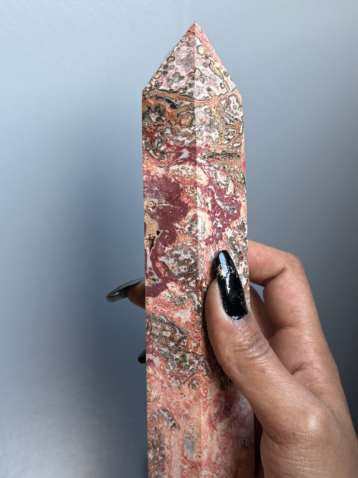 Leopard Skin Jasper Crystal Gemstone Tower Point - L2
