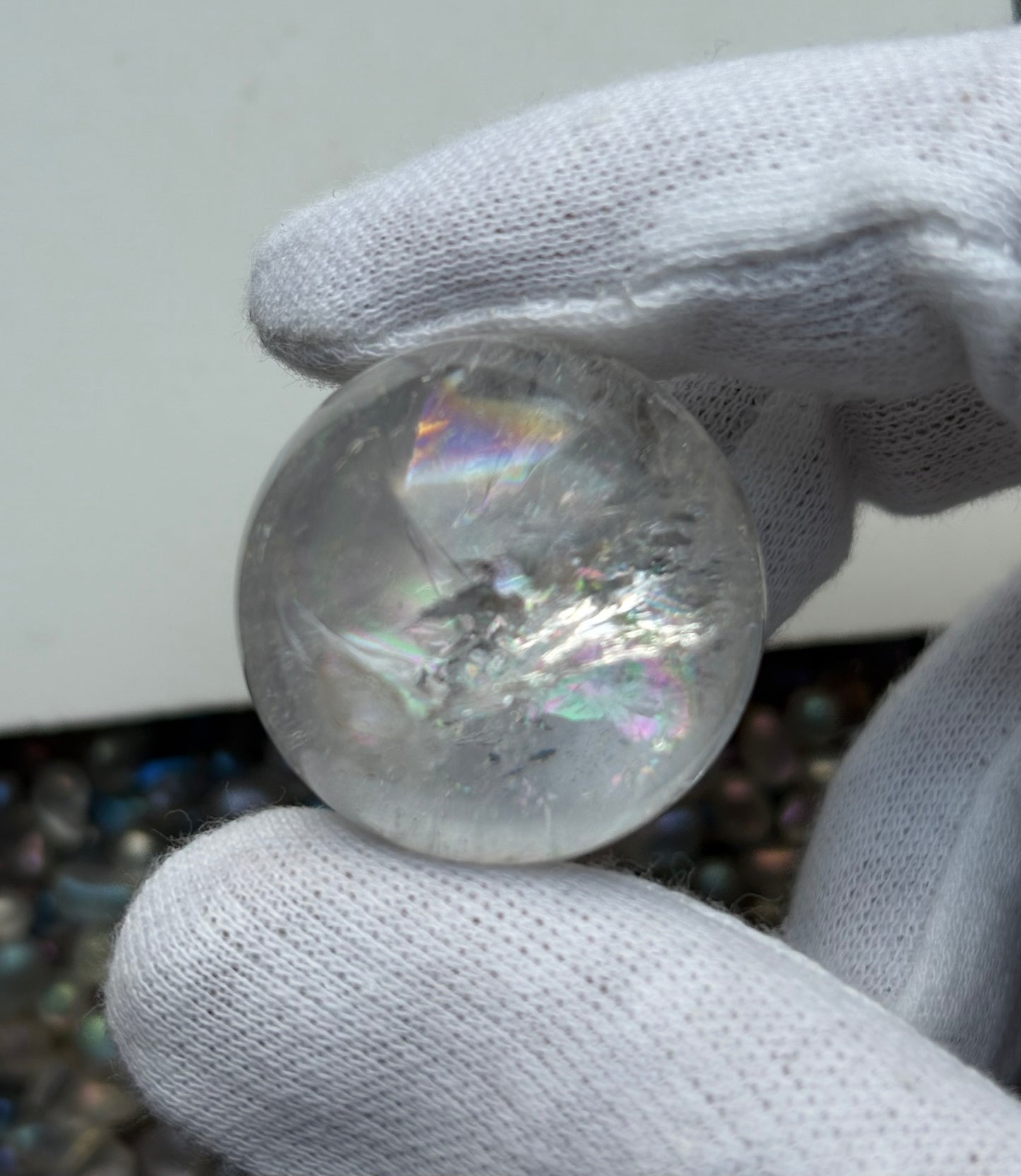 Rainbow Clear Quartz Sphere Gemstone Crystal - S1