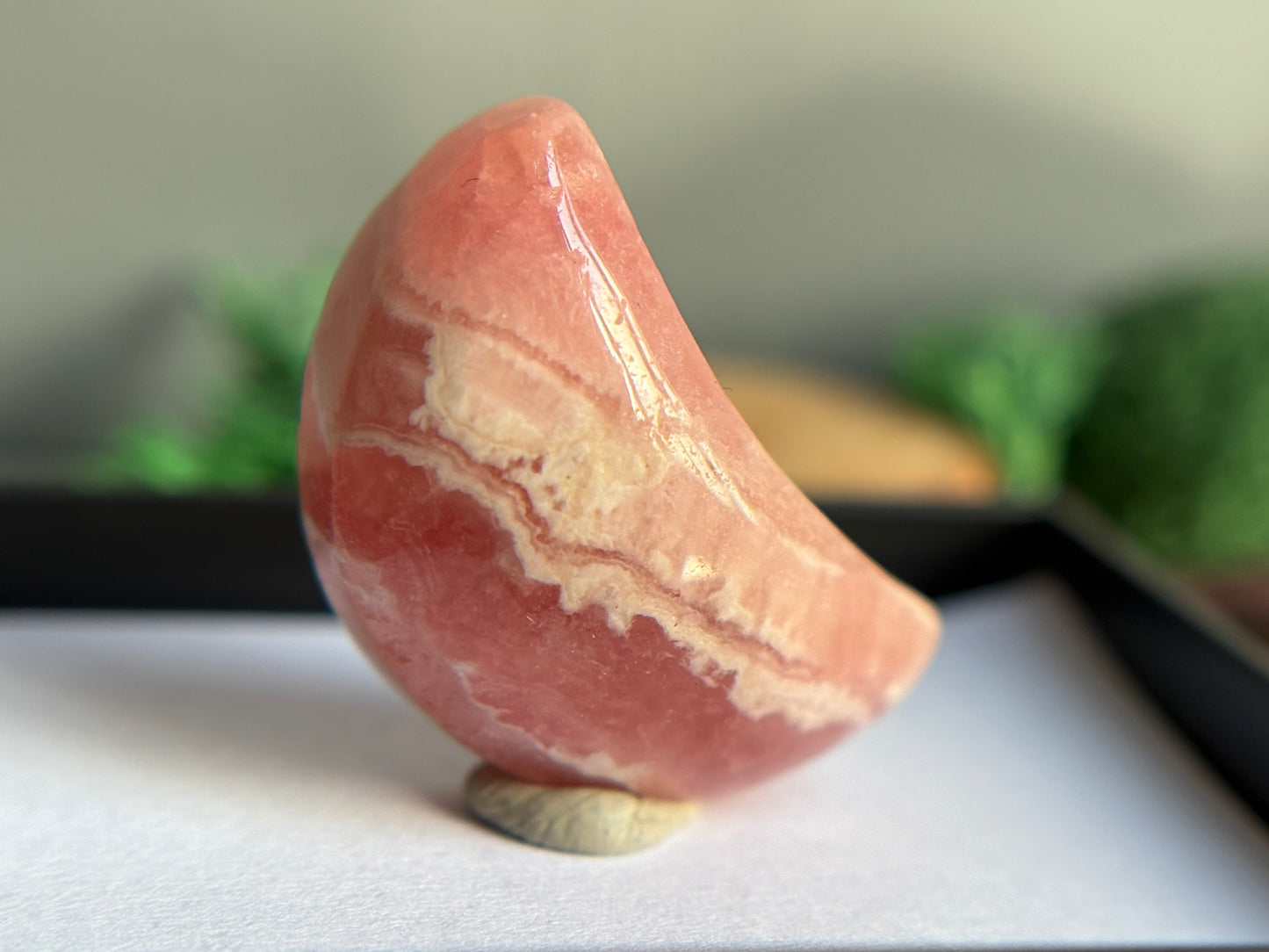 Rhodochrosite Crystal Gemstone Mini Crescent Moon Carving (3)