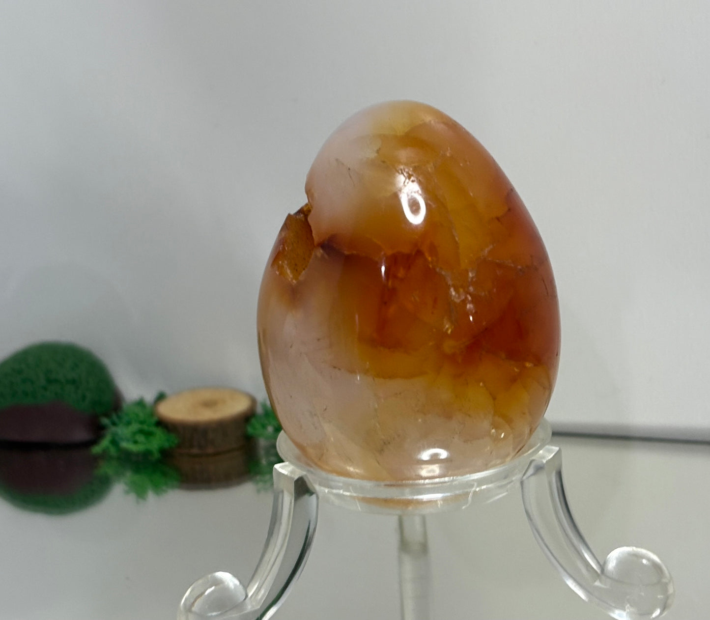 Carnelian Druzy Crystal Gemstone Egg Carving (1)