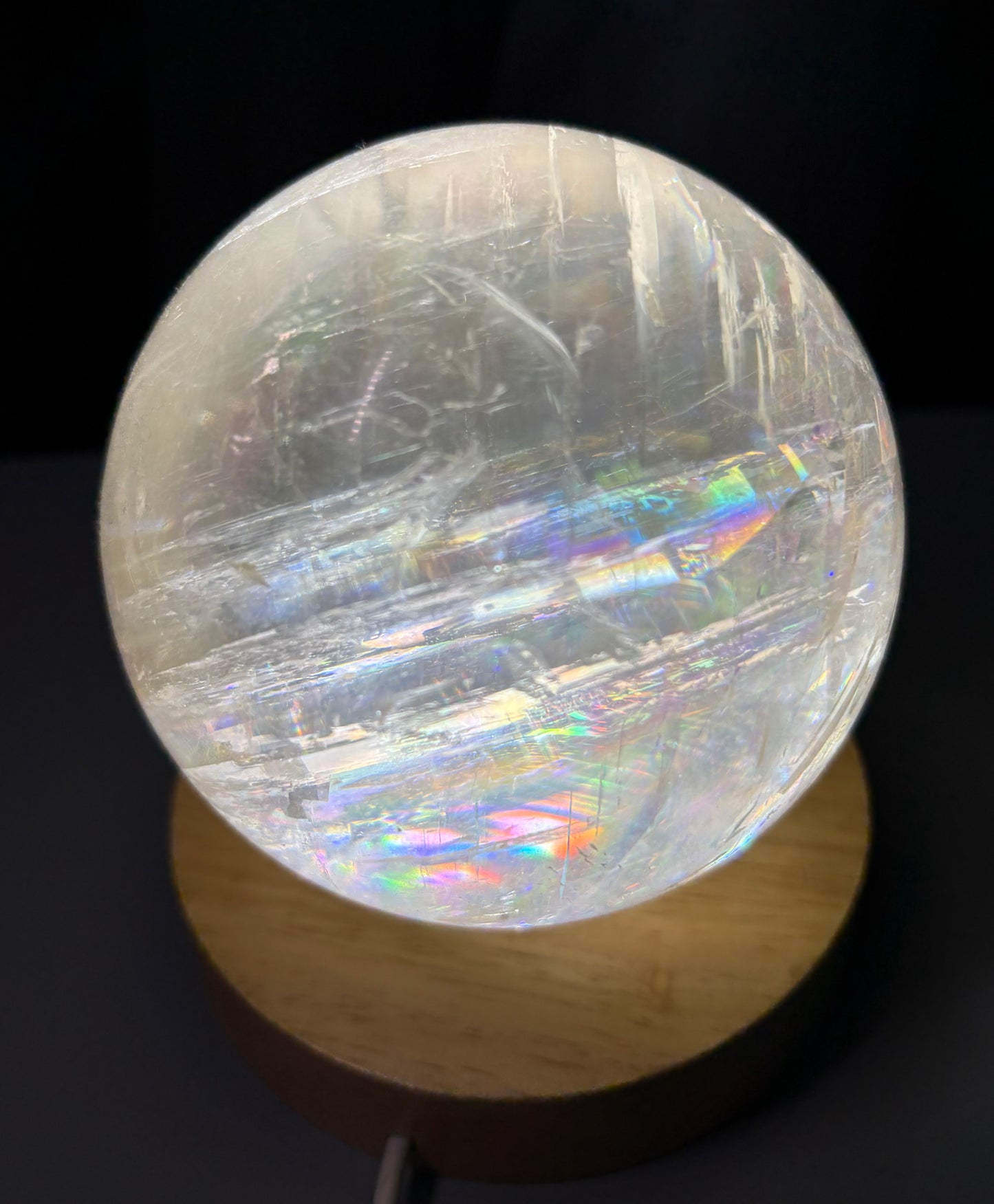 White Light USB Wood Base