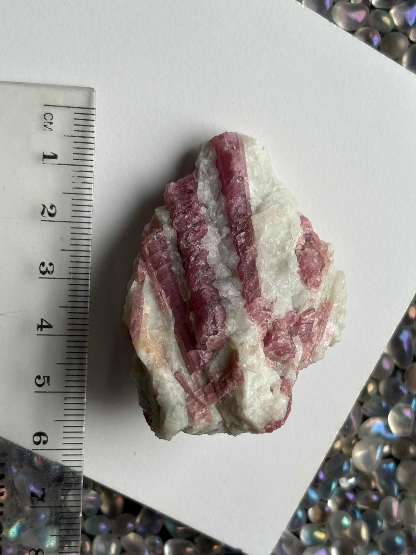 Pink Tourmaline Quartz Crystal Gemstone Rough Specimen (A)