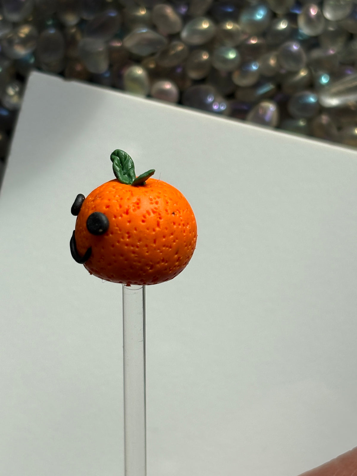 Ollie The Orange Clay Art Plant Pot Buddy