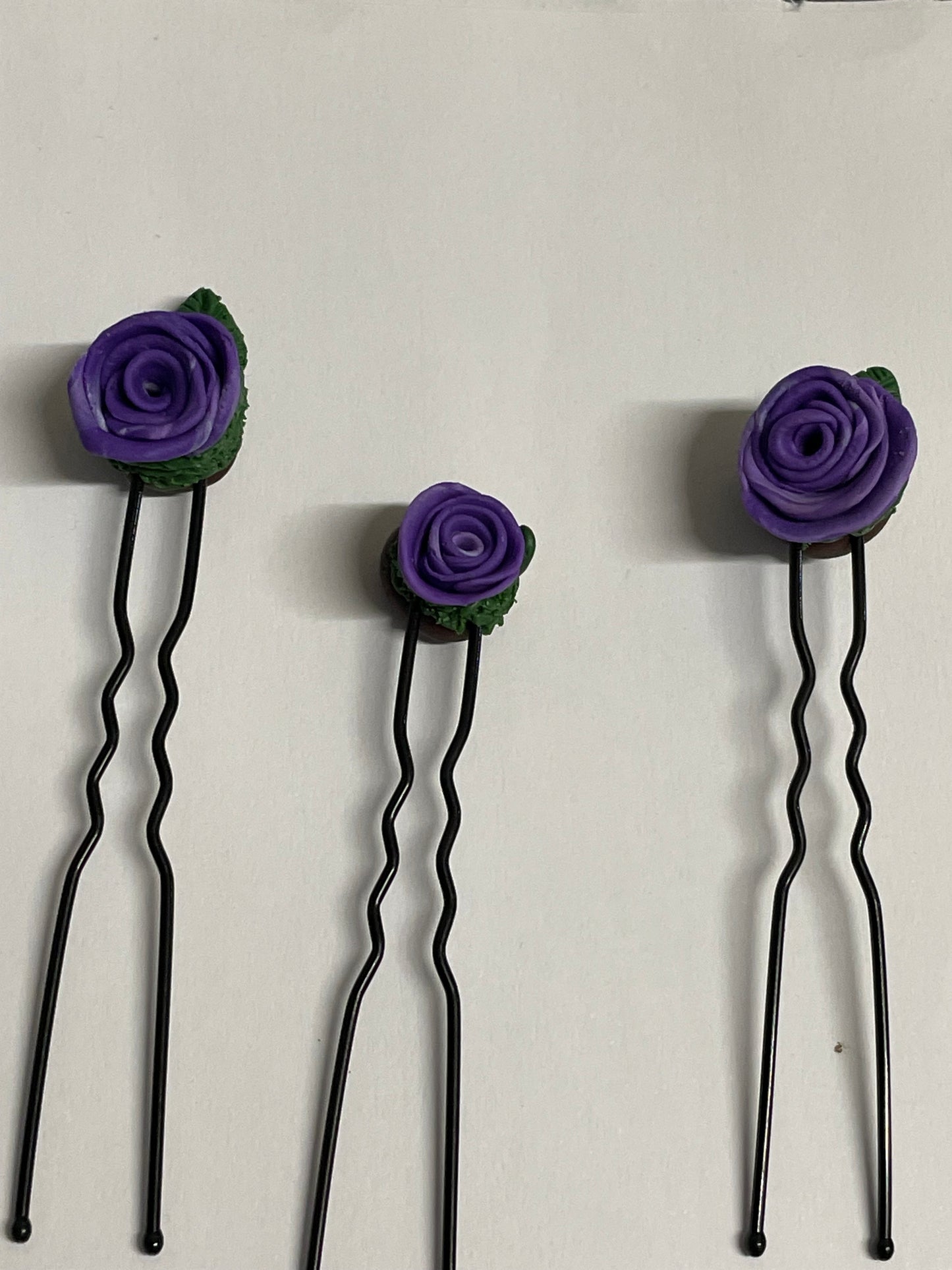 Enchanted Forest Rose Hair Pin Set - Purple