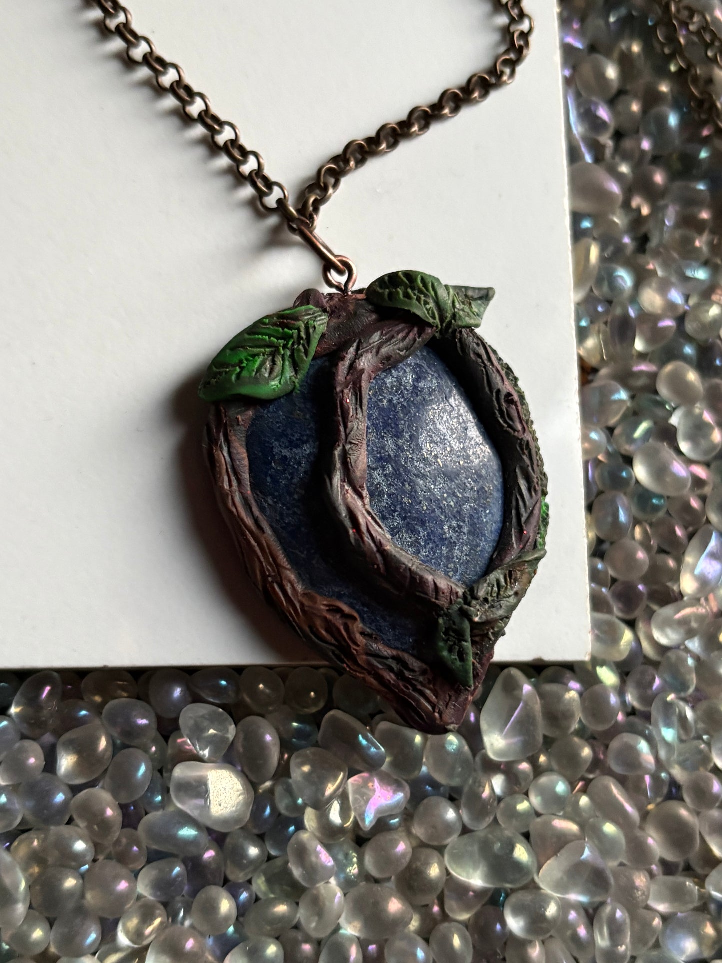 Lapis Lazuli Crystal Gemstone Enchanted Forest Necklace