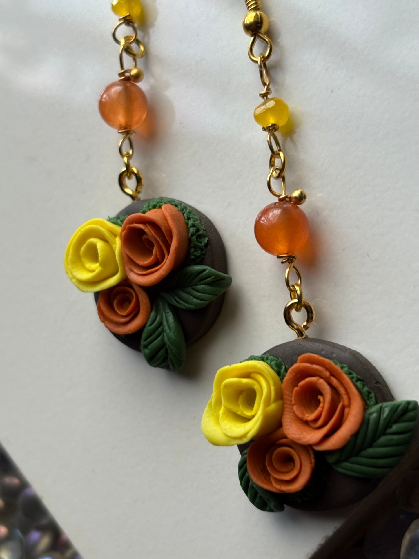 The Posy Quartz Crystal Gemstone Gold Earrings (2)