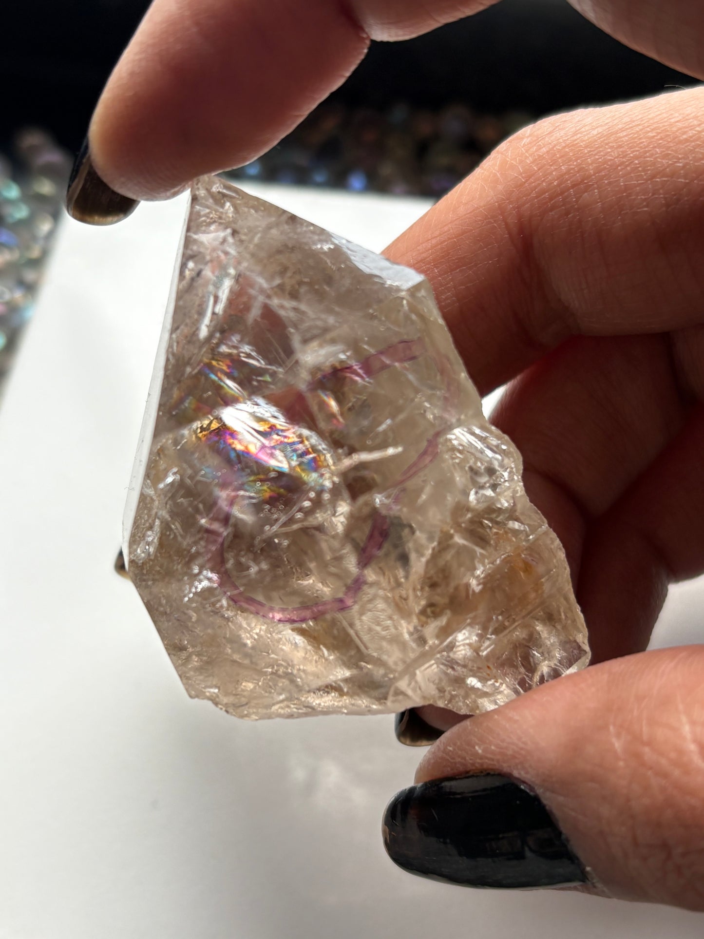 Citrine Enydro Bubble Crystal Gemstone Tower Point