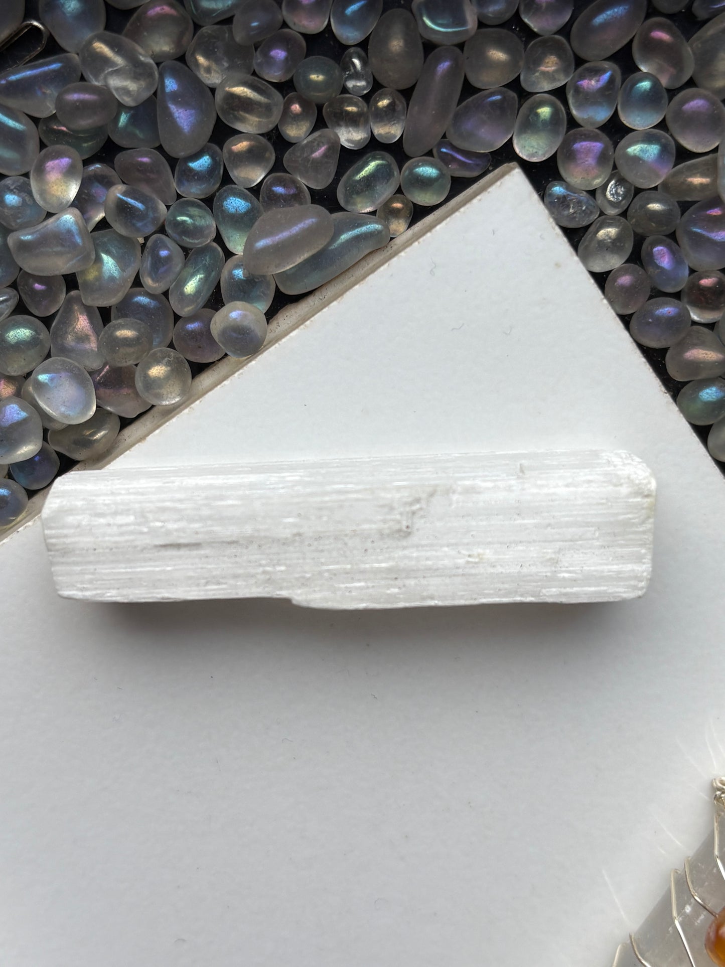 Selenite Satin Spar Gemstone Crystal Chakra Bar Cleansing Gift Set