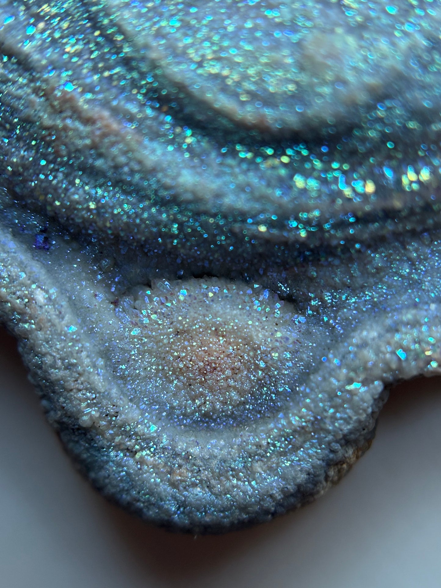 Blue Aura Druzy Chalcedony Crystal Gemstone Galaxy Slice (2)