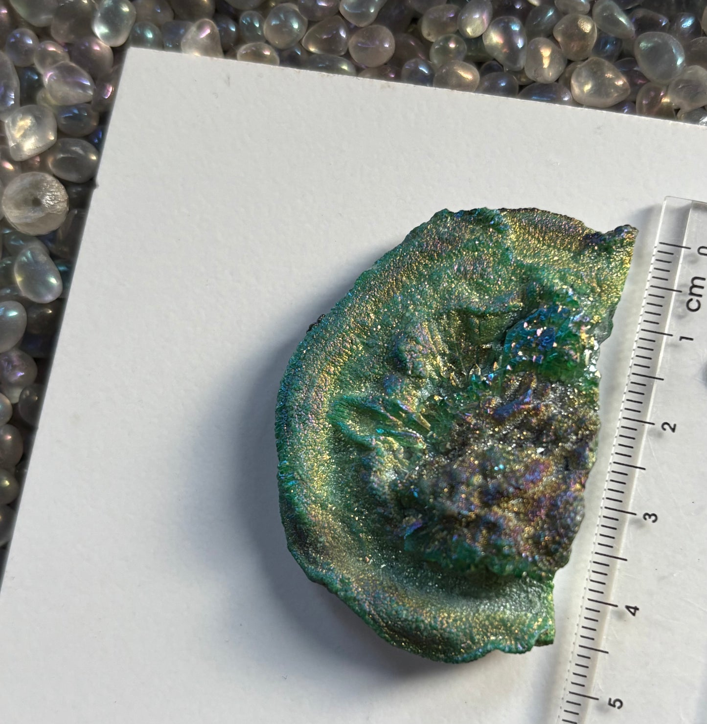 Green Aura Druzy Chalcedony Crystal Gemstone - Galaxy Slice - no 2