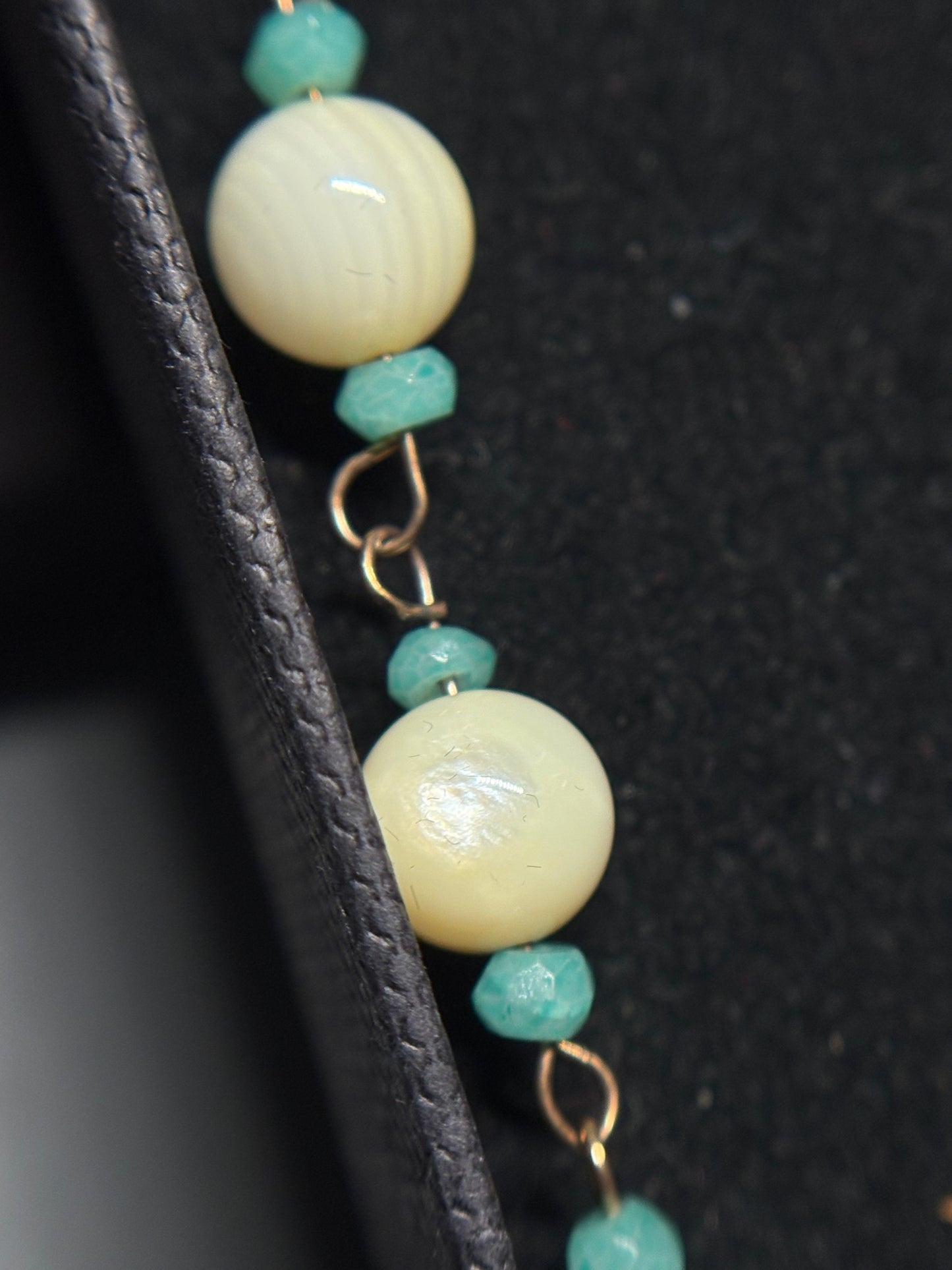Amethyst Lemon Shell & Aqua Chalcedony Crystal Gemstone Rose Gold 925 Bracelet