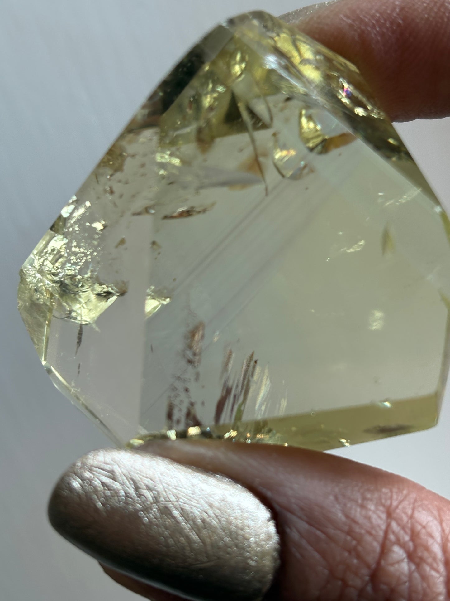 Phantom Citrine Crystal Gemstone Faceted Freeform - Medium