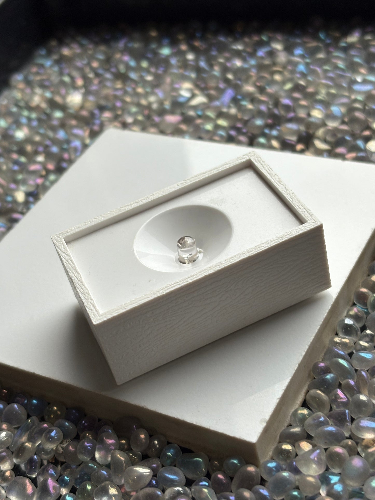 Multicoloured Light USB White Wood Base - Small