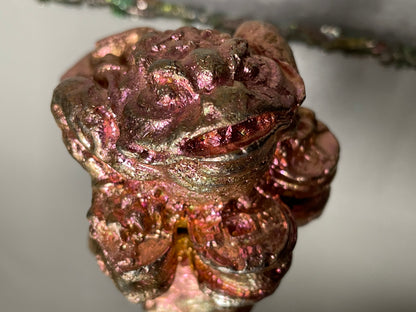 Pink Bismuth Crystal Lucky Chinese Frog Metal Art Sculpture