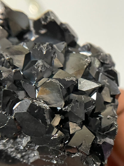 Black Aura Coated Amethyst Gemstone Crystal Cluster Tower Chunk (C)