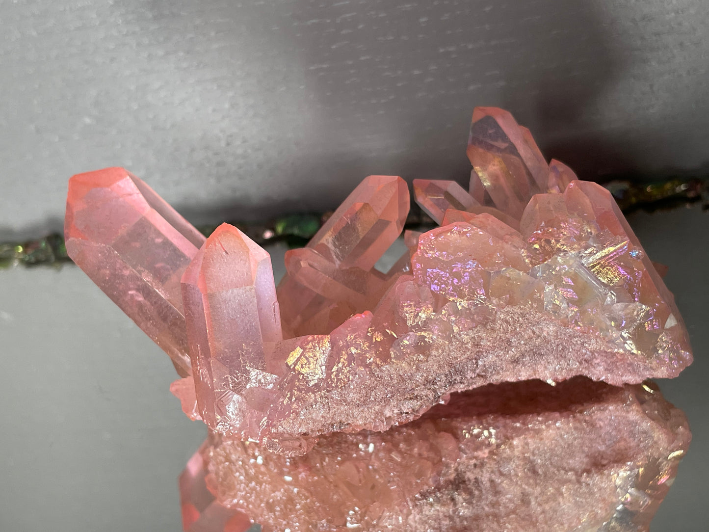 Rose Pink Aura Quartz Crystal Gemstone Cluster - Small