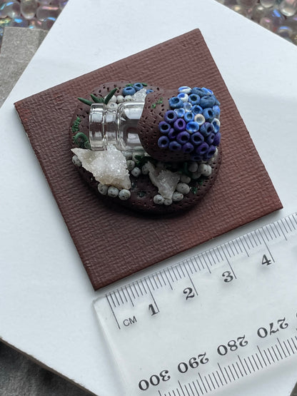 Druzy Quartz Crystal Gemstone Clay Coral Vial Fridge Magnet
