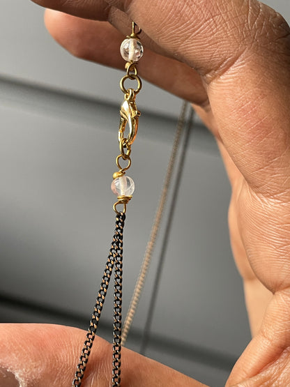 Quartz Crystal Gemstone Grape Layered Gold Necklace