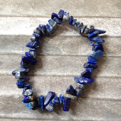 Lapis Lazuli Rough Gemstone Crystal Stretch Bracelet