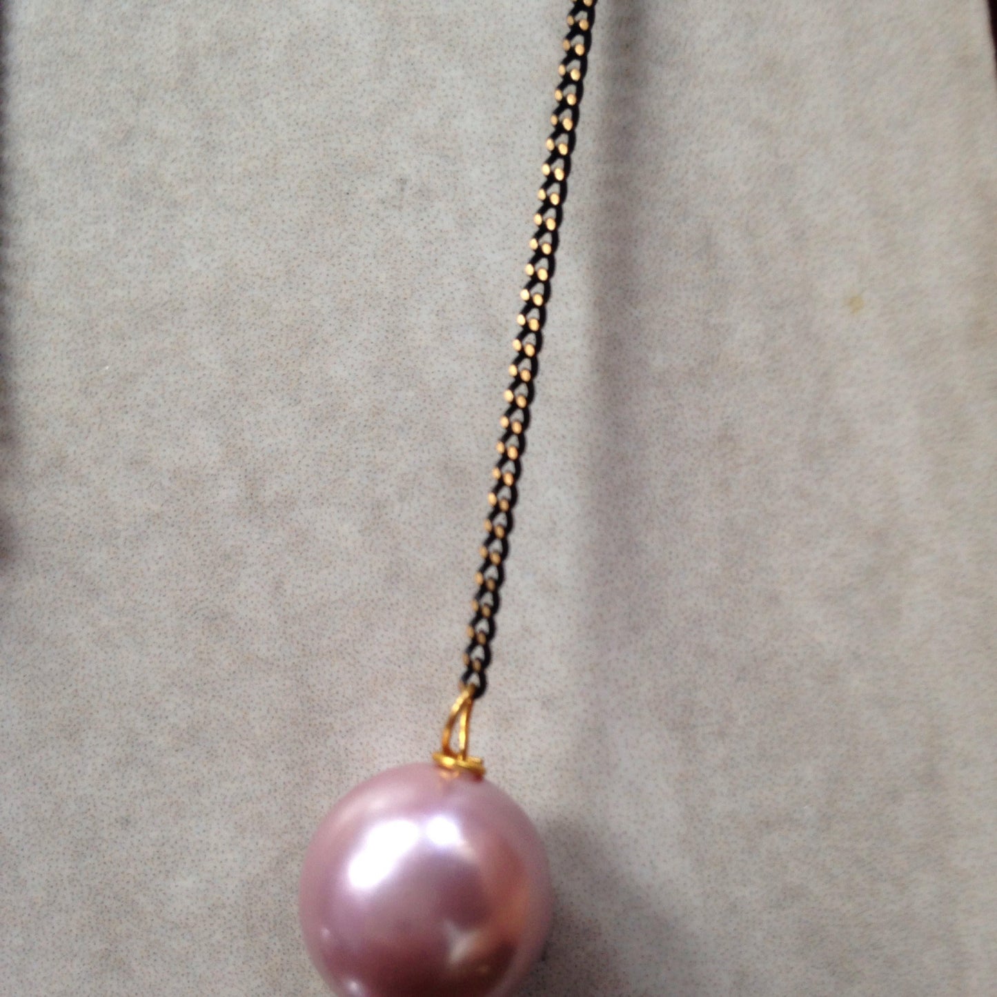 Lilac Shell Pearl & Peach Quartzite Gemstone Back Detail Necklace