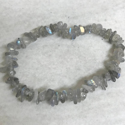 Labradorite Rough Gemstone Crystal Stretch Bracelet