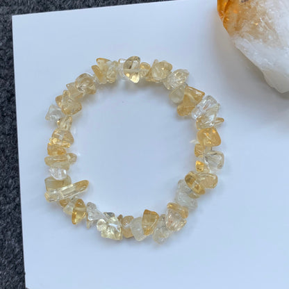 Citrine Rough Gemstone Crystal Stretch Bracelet