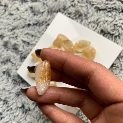 Citrine (heat treated) Tumbled Gemstone Crystal - Small - set of 3