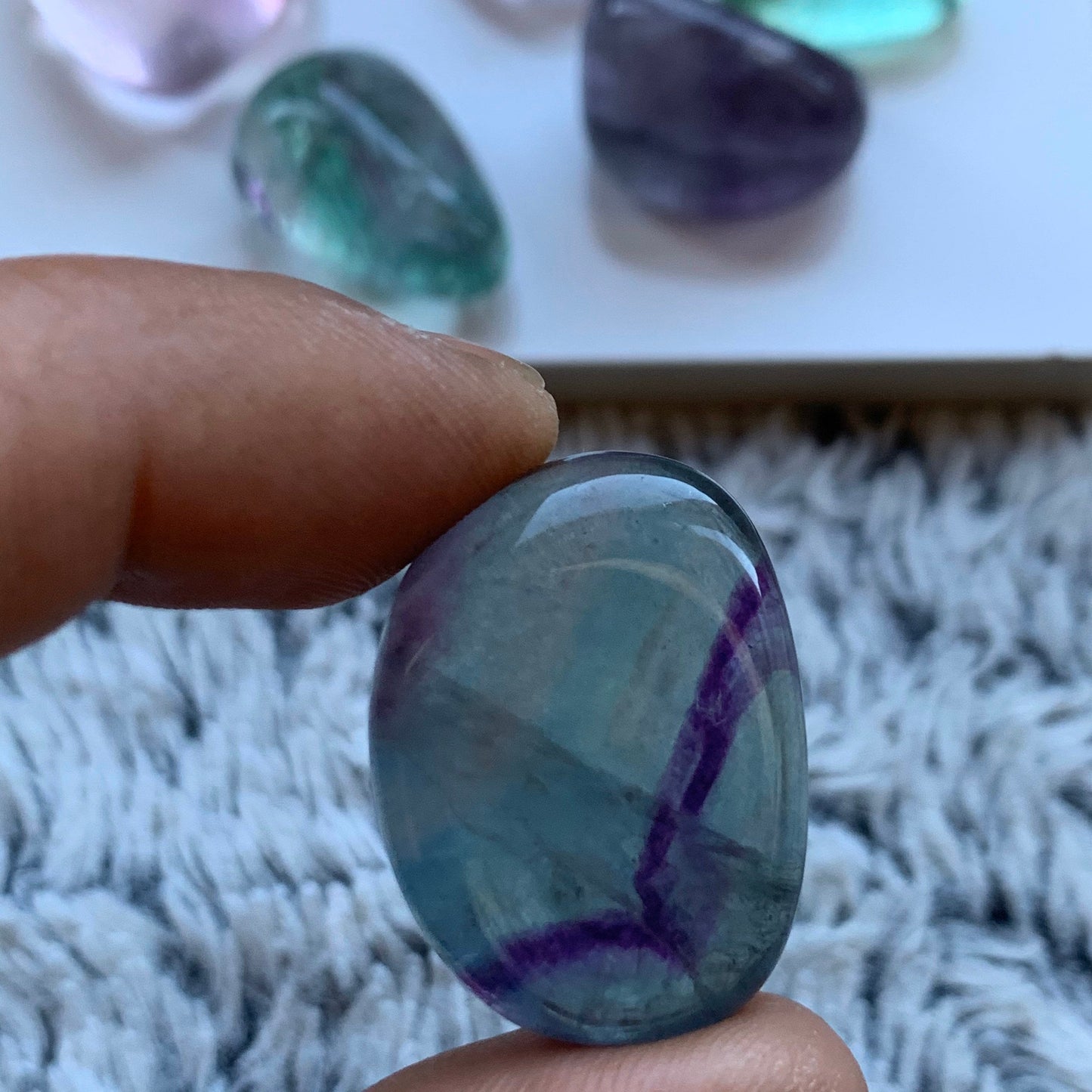 Rainbow Fluorite Tumbled Gemstone Crystal - Medium