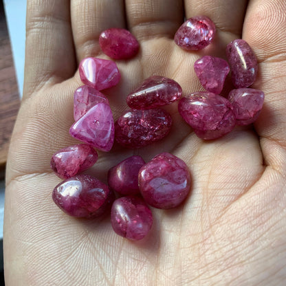 Red Crackle Quartz Tumbled Gemstone Crystal mini set of Five