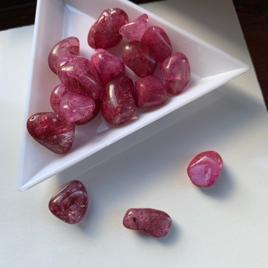 Red Crackle Quartz Tumbled Gemstone Crystal mini set of Five
