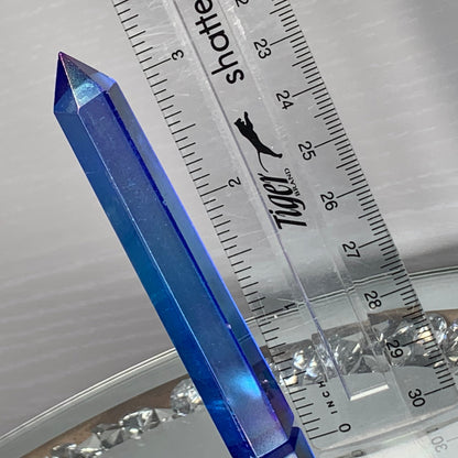 Blue Aura Quartz Crystal Gemstone Tower Point (5)