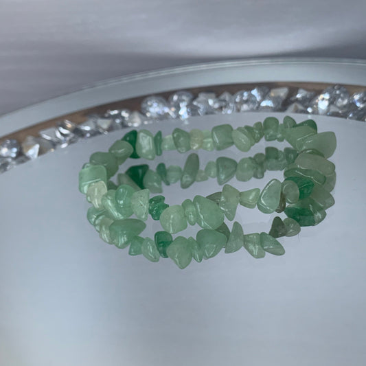 Green Aventurine Rough Crystal Gemstone Stretch Bracelet