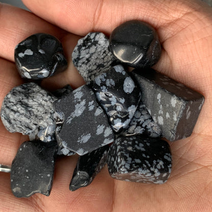 Snowflake Obsidian Tumbled Gemstone Crystal - Small Set of Three