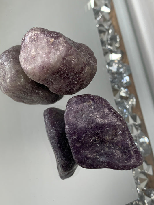 Lepidolite Tumbled Rough Gemstone Crystal - Large
