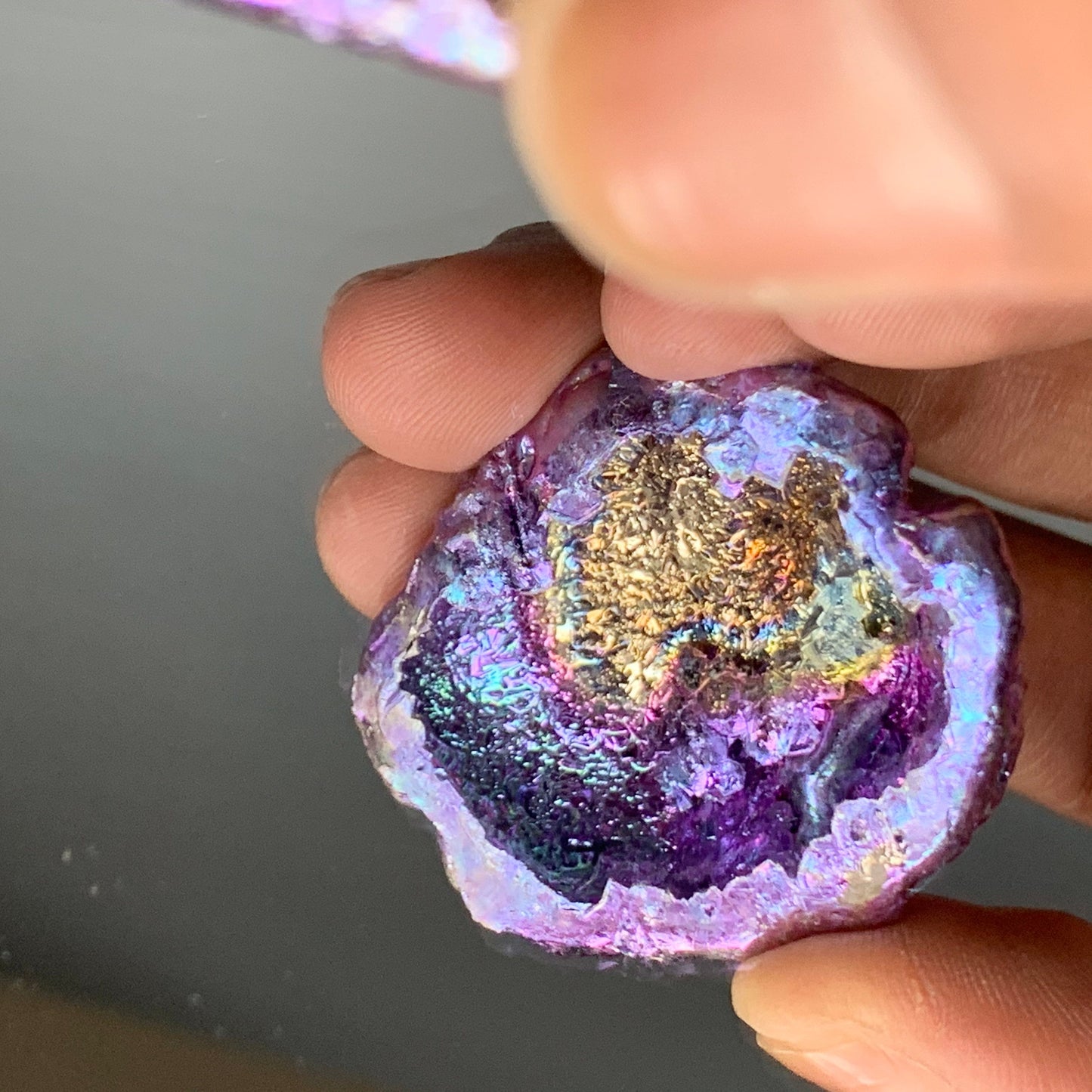 Purple Bismuth Crystal Brain Metal Art Sculpture