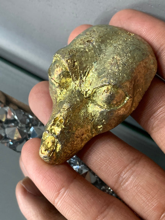 Gold Bismuth Crystal Alien Metal Art Sculpture